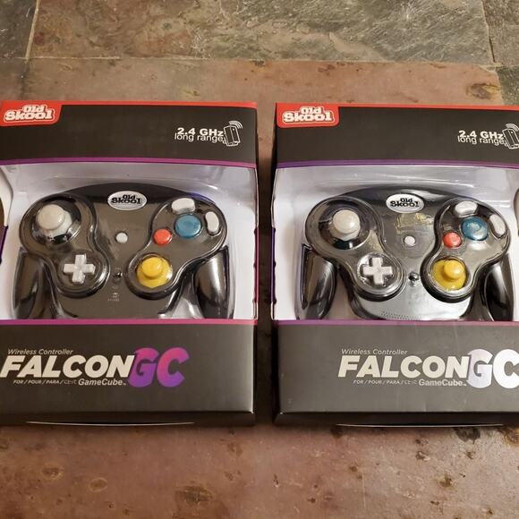2 Falcon Gamecube Wireless Controllers 2.4 GHz (NEW) Black - Nintendo - Wavebird - Picture 4 of 8